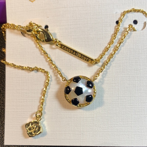 Kendra Scott Gold Soccer ball Pendant Necklace - Picture 3 of 3